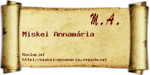 Miskei Annamária névjegykártya
